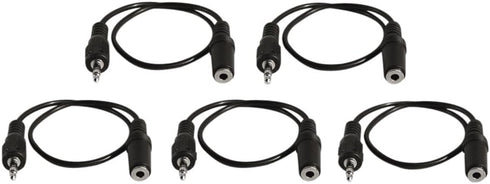 5 Pack of YCS Basics 1 Foot 3.5mm Headphone Extension Cables...