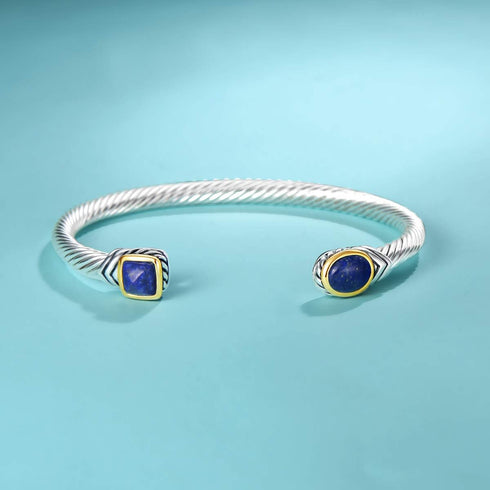 UNY Jewel Bracelet Designer Brand Inspired Women Jewelry 4.5mm Thin Twisted Cable Wire Bangle Gem Stone Christmas Day Gift...