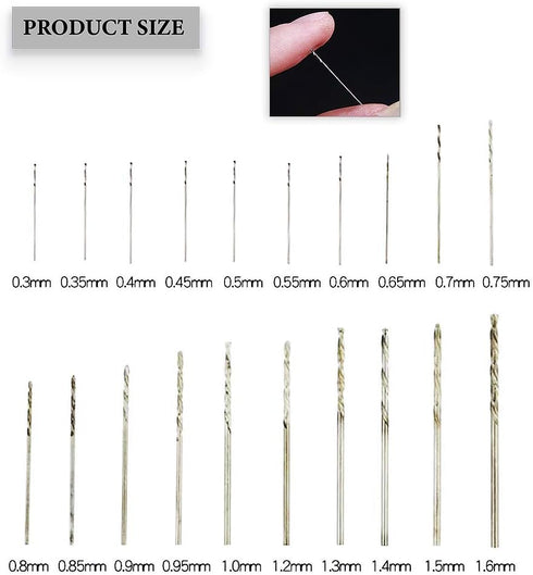 Pin Vise Hand Drill With 20 PCS Micro Twist Drill Bits Set 0.3mm-1.6mm Manual Drill Bits Hand Drill Set For Jewelry Making Walnut Resin and More H...