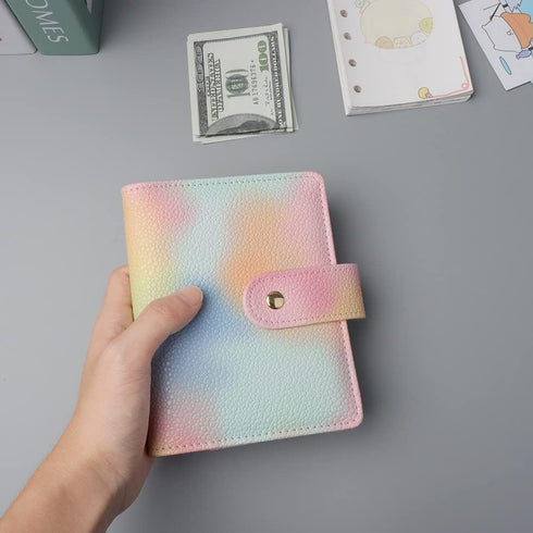 Pink PU Leather Budget Binder Cover, for A7 6-Ring Money Organizer Budgeting Refillable Loose Leaf Receipt Binder Notebook Bookmark Planner Book w...