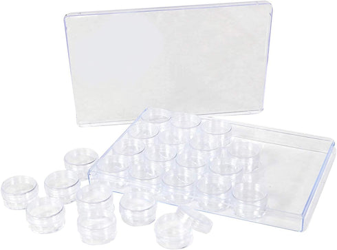 Everything Mary Large Plastic Bead Storage Organizer Box, 24 Jars - Container for Beads & Supplies - Organizers for Craft, Art, & Painting - Plast...