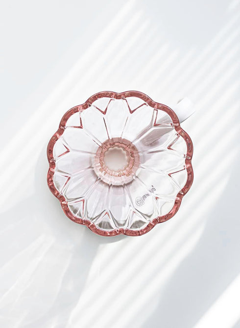 ElephantNum HERO Petal Glass Coffee Dripper V60 Barista Pour Over Hand Drip Brewer Pink...