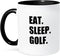 3dRose Eat Sleep Fun Text Gifts for Golfing Enthusiasts and Pro Golfers Two Tone Mug, 11 oz, Black...