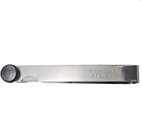 32 Blades Stainless Steel Feeler Gauge with Metric and Imperial Scale for Measuring Gap Width or Thickness...