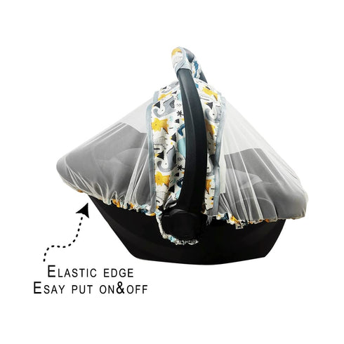 Mosquito Net for Baby CarSeat –Car seat net for newborn carrier –Breathable mesh net for Infant Car Seats, Stroller and Bassinets, Carrier, Elasti...