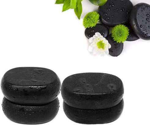 AKOAK 4 Pcs Professional Massage Hot Stone Natural Heat Retention Basalt Stone for Spa, Massage Therapy and Relaxation,3.14" Dia....