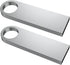 ABLAZE 128GB Flash Drive 2 Pack, Metal USB 2.0 Thumb Drives with Keychains USB Stick Pendrive (Sliver)...