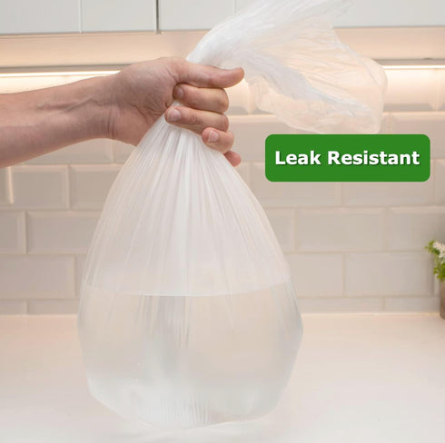 7-10 Gallon Clear Garbage Bags (110 Bags) 29" x 24" Extra Large Medium Kitchen Trash Bags Paper Shredder Bags Can Liners for Home and Office Bins,...