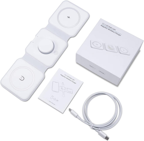 ????????????????? ??????????????? Criacr 3 in 1 Foldable Wireless Charger, Magnetic Fast Wireless Charging Pad, Compatible with iPhone 15/14/13/12...