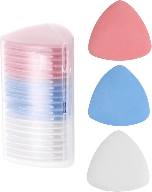 20pcs Tailors Chalk Triangle Sewing Chalk, Washable Fabric Marker with Plastic Storage Box for Crafting, Quilting, Sewing Supplies Accessories, Wh...