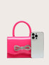 QWINEE Women's Glitter Rhinestone Bow Decor Clutch Purse Prom Bags Sparkle Mini Square Handbags...