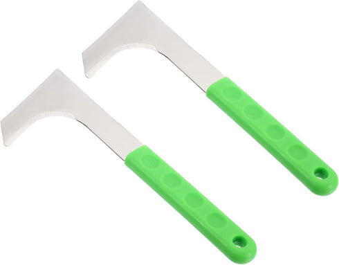 PATIKIL Crack Weeder, 2 Pack Stainless Steel Weeding Knife L-Shape Crevice Weeding Tool Grass Cutter Bush Knife for Gardening, Green...