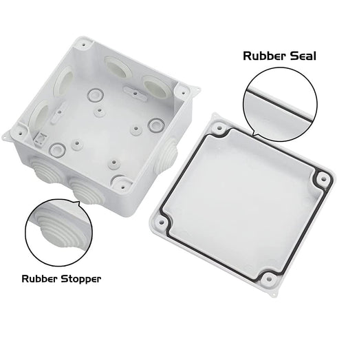 Co. 4" x 4" x 2.75" PVC Waterproof Plastic Junction Conduit Box with Pre Molded 3/4" & 1" Conduit Holes (4" x 4" x 2.75", 1 Pack)...