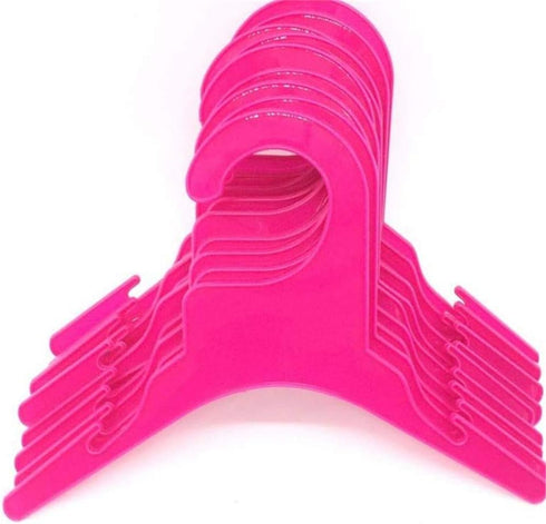 Pet Clothing Hanger, 10PCS Plastic Anti-Skid Dog Puppy Cat Clothes Clothing Rack for Small Animals (Pink, S...