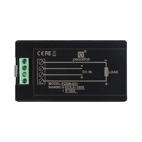 DC Current Voltage Meter Digital Current Voltage Power Energy Meter LCD Display DC 6.5-100V 0-20A (with Built-in Shunt)...