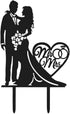 Mr And Mrs Wedding Cake Topper Heart Love Black Acrylic Couple Engagement Bridal Shower Wedding...
