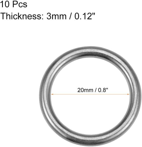 uxcell O Ring Buckle 20mm(0.8") ID 3mm Thickness Zinc Alloy O-Rings for Hardware Bags Belts Craft DIY Accessories, Black 10pcs...