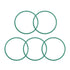 uxcell Fluorine Rubber O-Rings, 21mm OD 19mm ID 1mm Width FKM Seal Gasket for Machinery Plumbing, Green, Pack of 5...