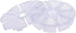 AKOAK 1 Pack Round 8-Compartment Storage Box, Easy to Carry, for Storing Earrings, Rings, Beads, Rhinestones, Pills and More (White)...