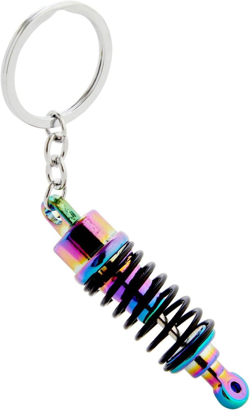 Zodaca 6 Pack Auto Car Parts Keychain Set with Turbo, Manual Gearbox, Tire Rim, Spring Shock Absorber, Brake Rotor (Metal)...