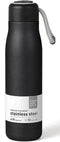 Water Bottle with Portable Lid Metal Thermos Vacuum Insulated Stainless Steel | Reusable Leak Proof BPA-Free Flask | 17oz, Black...