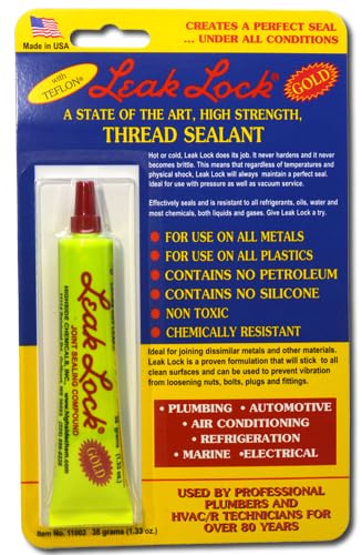 Gold Pipe Joint Sealant with Teflon -Prevents Leaks- High-Strength Thread Sealant for Metal & Plastic Surfaces -Easy-to-Apply- for Household,Plumb...