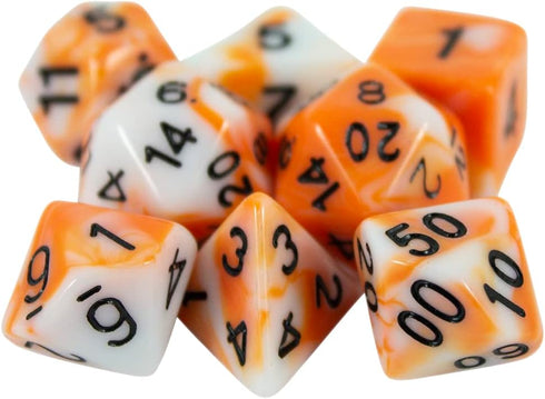 Orange and White DND Dice Set - 'Troll Slayer'...