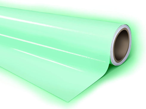 Glossy High-Energy Glow Adhesive Craft Vinyl Sheet 12" x 30" for Silhouette, Cricut and Cameo (Green Glow)...