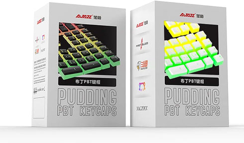 Pudding Keycaps Double Shot PBT Keycap Set with Translucent Layer,for 104 87 61 Keys RGB Backlit Mechanical Keyboards,OEM Profile,US Layout-White...