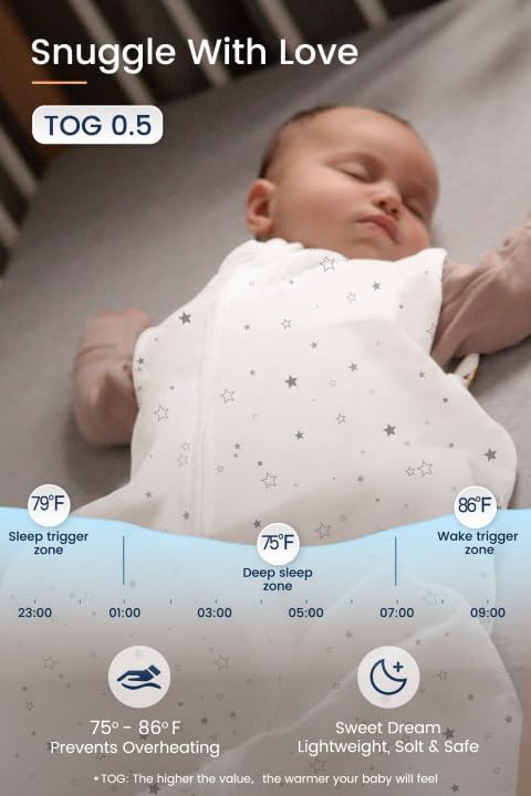TotAha Sleep Sack 6-12 Months, 0.5 TOG Summer Light Sleeping Sacks, Buttery Soft Wearable Blanket Baby Sleep Bag with 2-way Zipper...