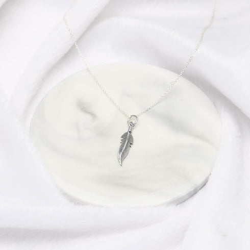 AeraVida Tribal Feather .925 Sterling Silver Pendant...