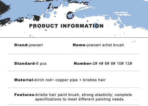 6 pieces / set. Fan Shape Pig Bristle Hair Paint Handle Oil Paint Brush Watercolor Brush Artists Professional Art Supplies...