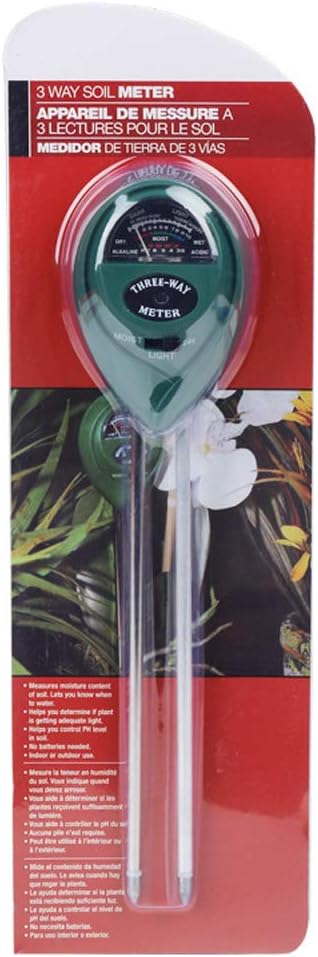 Soil pH Meter, 3-in-1 Soil Testing Kit with Moisture, Light and PH Tester for Plant, Vegetables,Garden, Farm, Lawn, Indoor & Outdoor (No Battery N...