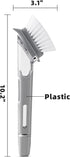 SUBEKYU Dish Brushes with Soap Dispenser, Kitchen Dish Scrubber Brushes with Handle, Dishwashing Cleaning Scrubbers for Dishes/Pans/Pots, Grey 2Pa...