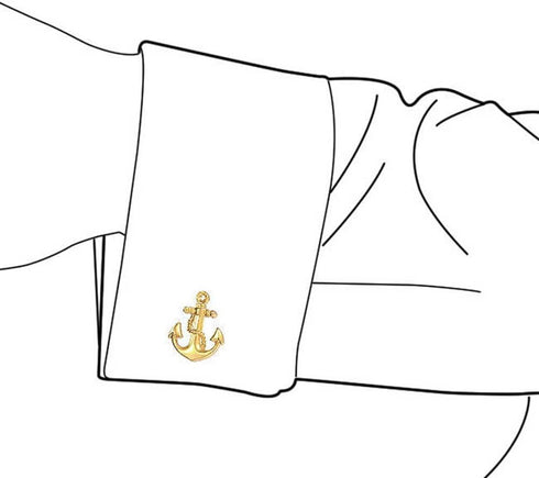 Yacht Boater Sailor Nautical Rope & Boat Anchor Cufflinks For Men Silver Yellow Gold Plated Stainless Steel...