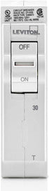Leviton LB130-T 30A 1-Pole Plug-On Standard Branch Circuit Breaker, Thermal Magnetic, 120 VAC, White...