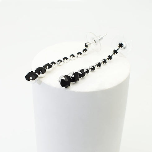 Silver Red Blue Black Necklace Earrings Jewelry Set for Bride Bridesmaid Crystal Rhinestone Wedding Prom Jewelry Accessories for Women...