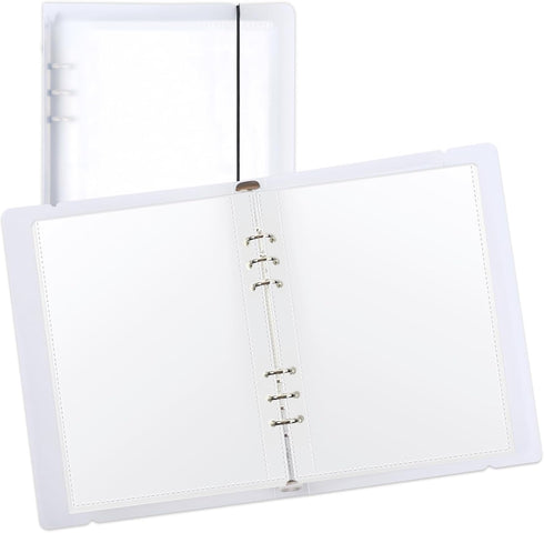 A5 6 Ring Binder with Clear Plastic Sleeves 5.3"x8.1", 90 Pockets, Small Refillable Binder - Sheet Page Protectors for Sticker,Die Cut,Stamp,Postc...