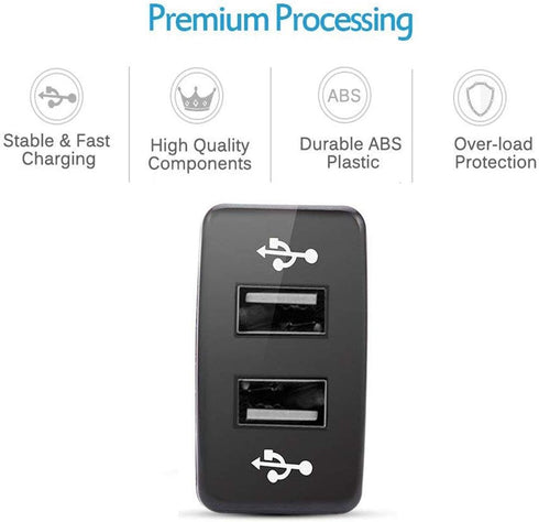 Dual USB Charger Ports Compatible with Toyota, 12V Car Charger USB Power Socket Adapter 2.1A for Smart Phone PDA iPad iPhone......