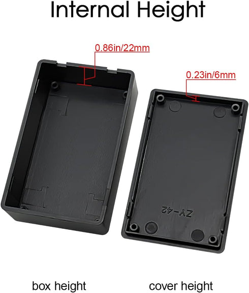 LeMotech Project Box 10 Pieces ABS Plastic Electrical Project Case Small Junction Box for Electronics Black 3.15 x 1.97 x 1.02 inch (80 x 50x 26 m...