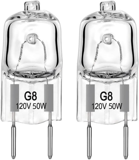 2 Pack 120V 50W Light Bulb Halogen Light Bulb Lamp for GE Microwave Oven, Night Light/Stove Light/Surface Light Bulb, Replaces WB08X10057, WB08X10...