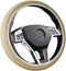 VARGTR Leather Car Steering Wheel Cover,Universal Fits15 Inch Steering Wheel,Breathable, Non-Slip,Elastic Steering Wheel Protector,Automotive Stee...