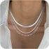 CHESKY Silver Necklace for Women,925 Sterling Silver Chain Necklace Layered Herringbone Rope Paperclip Chain Necklaces for Women Silver Jewelry fo...
