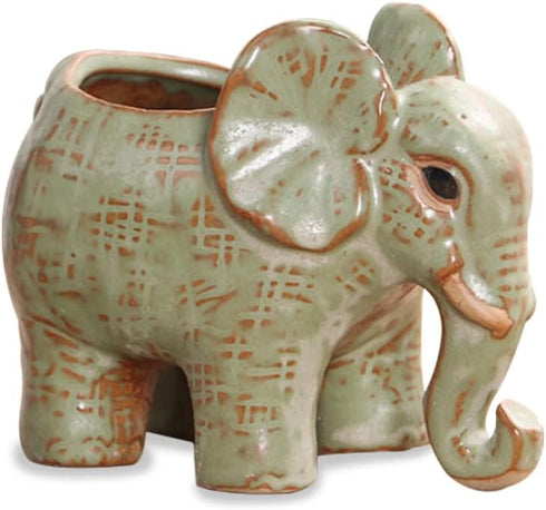 Dahlia Cute Elephant Handmade Ceramic Succulent Planter/Plant Pot/Flower Pot, Son...