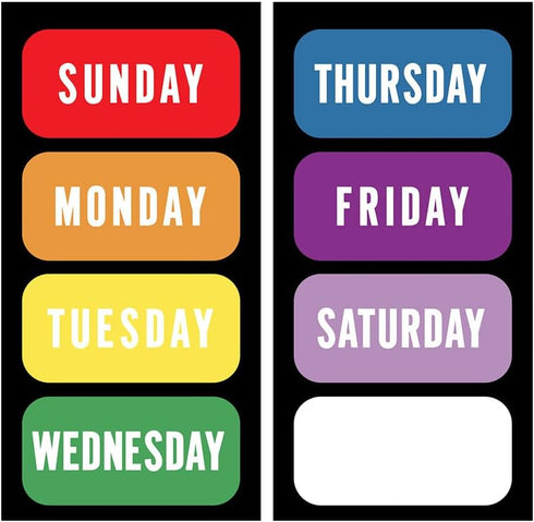 Just Baby'd Sip'n Learn Labels - Learn Days of the Week and Colors of the Rainbow - Weekly Labels for Toddlers - Dual Learning & Education Tool - ...