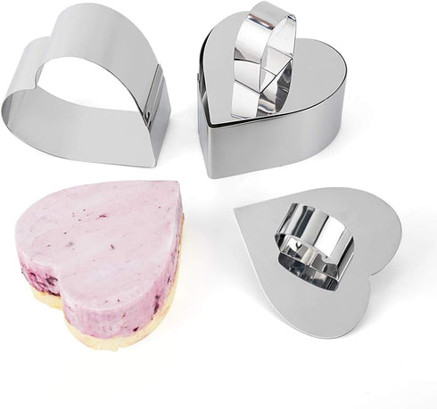 Uncle Jack Heart Shape Food Tower Presentation Cooking Molds with Food Press-Heart Forms(set of 2) (3.15''L X 3.15''W X 1.57''H)...