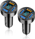 Car Charger 66W Super Fast Charging with USB 2.4A&QC 3.0(Voltmeter&LED Lights) Universal Quick Charge for 12-24V Car Cigarette Lighter Plug,Compat...