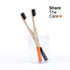 Bamboo Toothbrush with Soft Charcoal Infused Bristles, Set of 4...