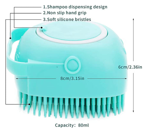 Pet Bath Massage Brush Puppy Dog Cat Grooming Cleaning Soft (Blue)...