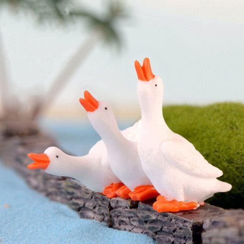 ARTIBETTER Miniature Goose Figurine 6pcs Miniature Goose Figurine White Goose Statue Fairy Tale Garden Animal Accessories Cake Toppers Sculpture f...